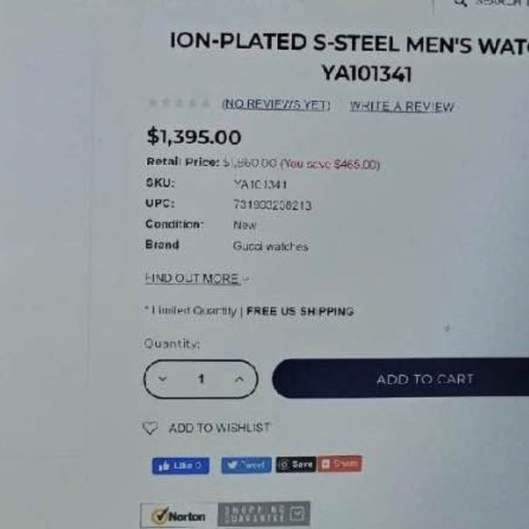 Gucci Ion Plated S-Steel Men’s Watch - Picture 2 of 6